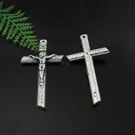 Fashion Jewelry 2" large JESUS CROSS CRUCIFIX pendant 22" 925 Sterling Silver Necklace men women