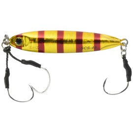 Palms MG-556 SCS-40 Slow Brat Cast Metal Jig, Slim, 3.0 inches (76 mm), 1.4 oz (40 g), Zebra Red Gold Lure