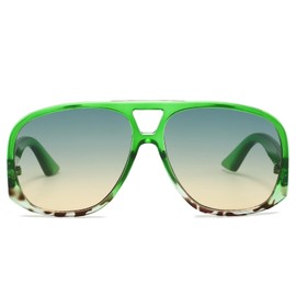 LJCZKA Retro Oversized Sunglasses for Men Women, Vintage 70s Pilot Sunglasses Double Bridge Classic Shades UV400 Protection