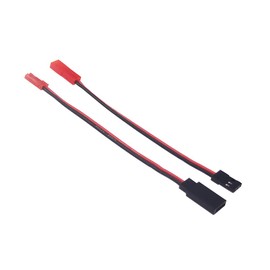 BDHI 3pcs JR Male to JST 2-Female Y-Harness Splitter and JR Futaba to JST 10cm/4in Servo Extension Cable for RC Car Plane Drone(B191-3)