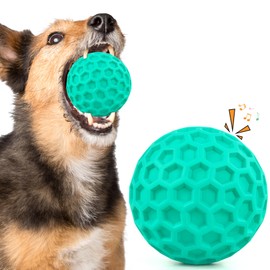 ZRIFAQESW Squeaky Dog Toys for Aggressive Chewers, Indestructible Dog Balls for Aggressive Chewers, Blue Green Squeaky Balls for Dogs