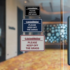 Signs ByLITA Classic Framed Please Keep Off the Grass Sign (Black) - Medium