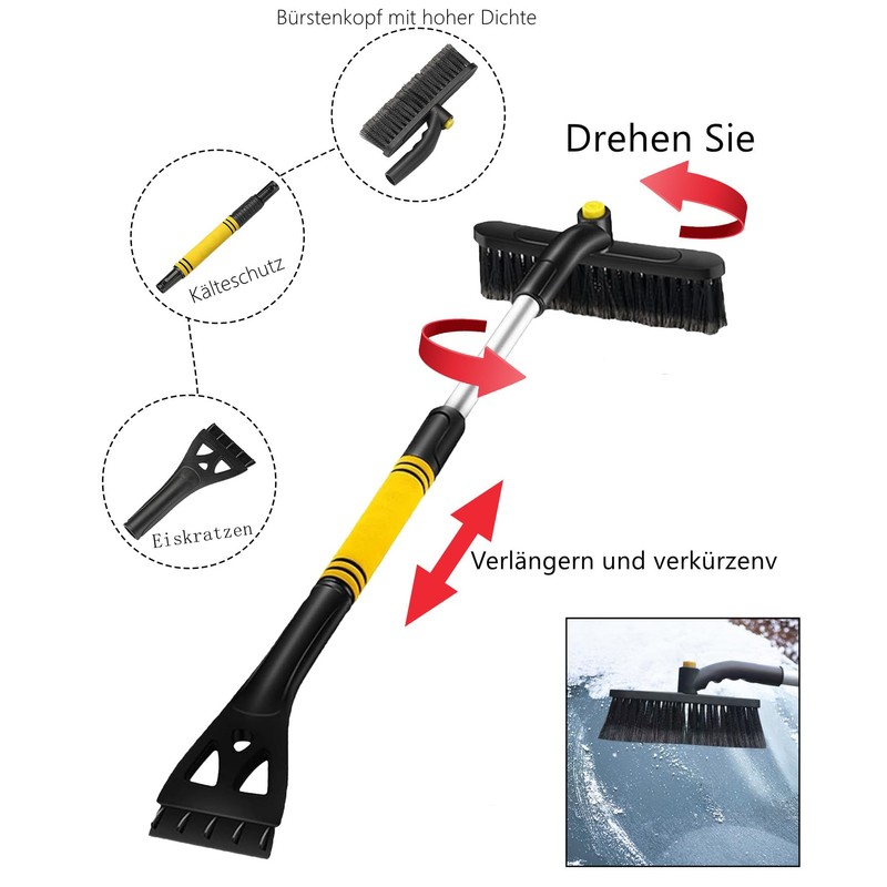 LuckyQianyi, 90 cm Ice Scraper Car with Broom Snow Brush