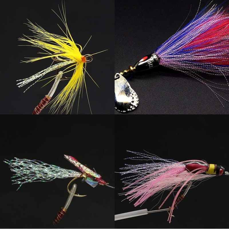 YZD Colorful Crystal Flash Fly Fishing Line 12 Packs Fly