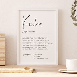 Nastami Poster with Sayings for the Kitchen, Wall Picture, (Küche Definition, DIN A4)