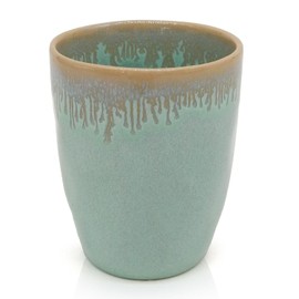 Mea-Living STONEWARE Tumbler Turquoise Heart, Handmade Stoneware, 280 ml, Beautiful Handmade Tableware