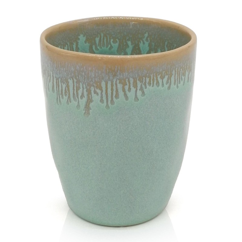 Mea-Living STONEWARE Tumbler Turquoise Heart, Handmade Stoneware, 280 ml, Beautiful
