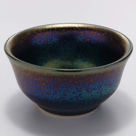 Utsuwa Roan Mino Ware Higashiyama Raster Guinomi, Black