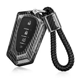 T-carbon Key Fob Cover Fits Chevy Camaro Malibu Cruze LT 2017-2023 Traverse Bolt EV Blazer Trailblazer Volt Equinox Spark Trax 20212022 Smart Keyless Accessories Real Glass Fiber Glossy Black