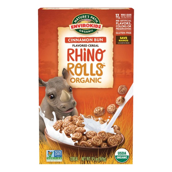 EnviroKidz Rhino Rolls Organic Cinnamon Bun Cereal,9.5 Ounce (Pack of