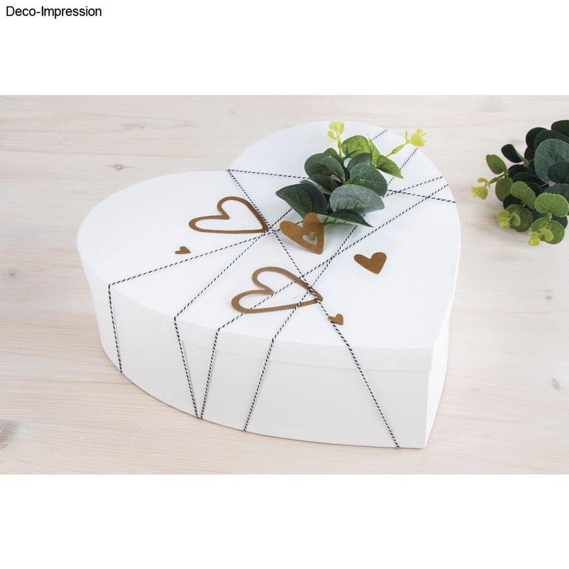Rayher 67293102 Papier-Mâché Box Heart, FSC Rec.100%, Diameter 30 cm,