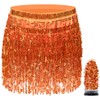 Funcredible Orange Sequin Skirt - Sparkly Fringe Mini Skirt with