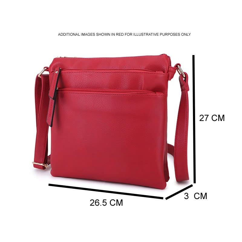 The Accessory Co. Womens Cross Body Bag Messenger Multi Compartment