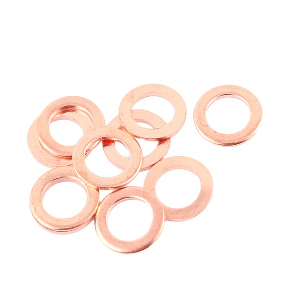 A ABSOPRO Copper Crush Washers Flat Sealing Gaskets Rings 8mm