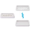 2PCS Draining Soap Dishes, Dishwashing Sponge Soap Holder with Water