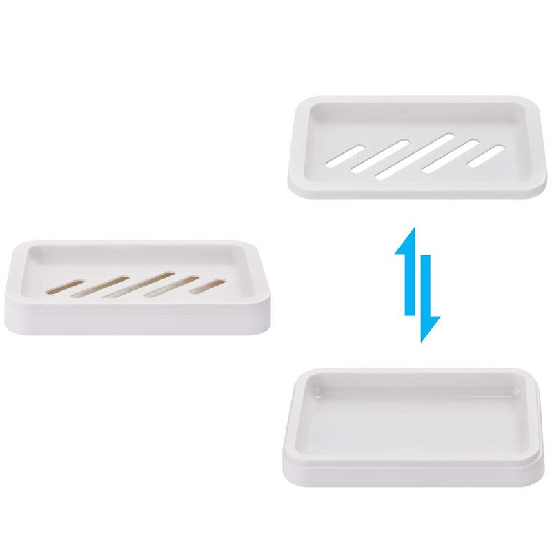 2PCS Draining Soap Dishes, Dishwashing Sponge Soap Holder with Water