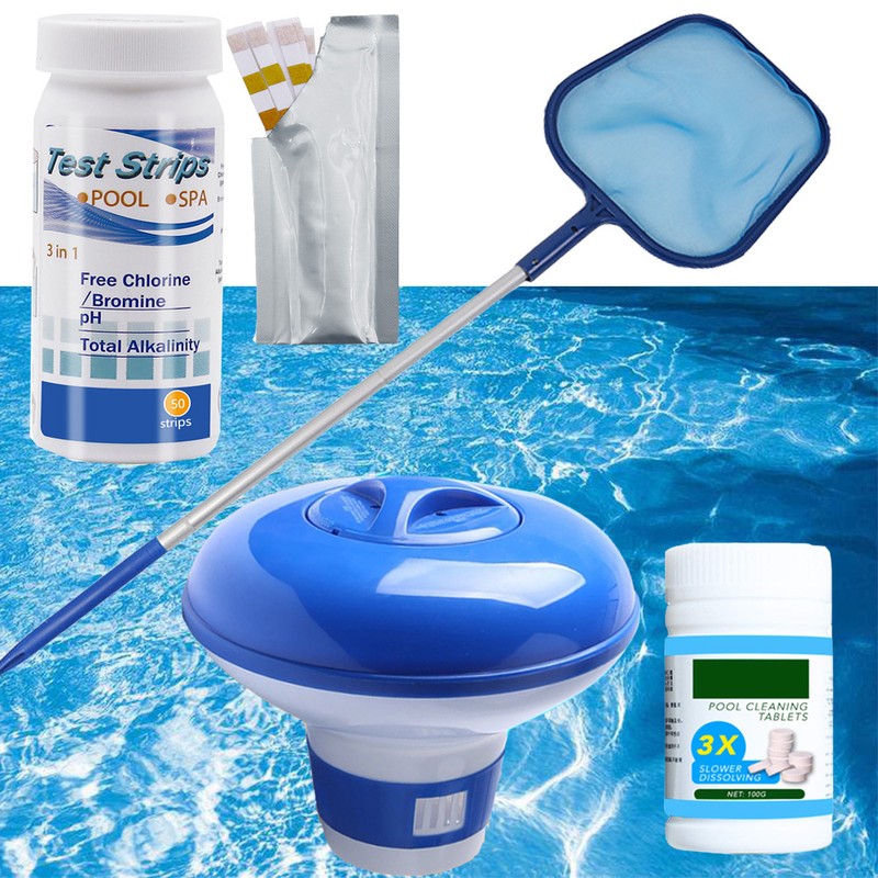 Swimming Pool Cleaning Kit Accessories Garden Pond Test Strips Spa