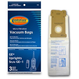 EnviroCare Replacement Micro Filtration Vacuum Bags for GE Uprights Style GE-1 3 Pack