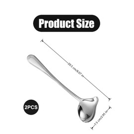 2 PCS Gravy Ladle Professional Soup Ladle Ladle Spoon Soup Spoon Long Handled Stainless Steel Sauce Soup Spoon with Pour Spout for Kitchen Tool,Soup Sauces, Gravies(8.07inch,Silver)
