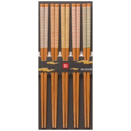 Sunny Life Design 265007 Wakasa Lacquer Chopsticks Non-slip Silky 8.9 inches (22.5 cm), Set of 5 Pairs for Visitors, Made in Japan, Made in Japan