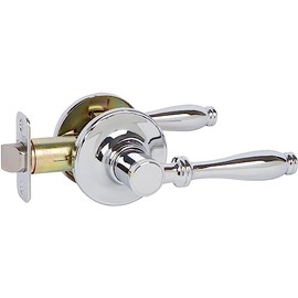 Delaney Hardware Silona Passage Door Handle, Fits Doors 1-3/8 to 1-3/4 in. Thick, Polished Chrome Finish – Reversible Handed Hallway & Closet Door Lever with Latch – Easy to Install Door Lever