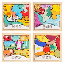 Shinse 2 in 1 Wooden Puzzle, Shaping Puzzle, Balance Game, Shape Matching, 3, 4, 5, 6 Years Old, Kids, Montessori, Katahame Early Development, Educational Toys, Fingertip Play, Shape Recognition,