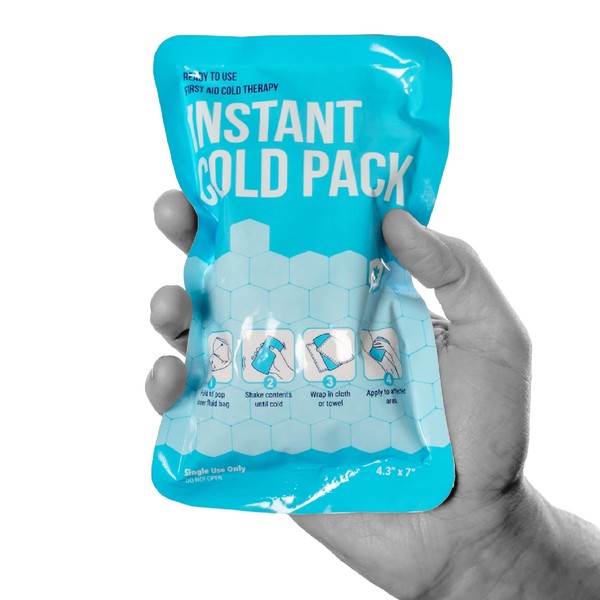 ICEWRAPS 4x7 Instant Cold Pack - Bulk Box of 50 | Cold Compress Instant Ice Pack for Emergency | Disposable Ice Packs for Injuries | Instant Breakable Ice Packs for First Aid and Sports