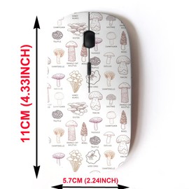 CJCBROES 2.4G Wireless Mouse with Cute Pattern Design for All Laptops and Desktops with Nano Receiver - Edible Mushrooms