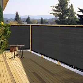 Shade&Beyond 4' x 50' Privacy Screen Fence - 90% Blockage, 150 GSM Heavy Duty Windscreen Fencing Mesh Shade Net Cover with Brass Grommets for Wall Garden Yard Backyard Outdoor Patio FR04-F, Black
