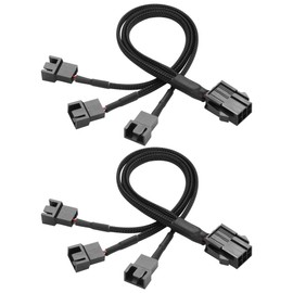 GINTOOYUN 2 Pcs Chassis Power Supply 6 Pin to 3/4 Pin Fan Cable 12V Chassis Power Supply 6 Pin Female to 5 x 2 Pin Male 1 to 5 Fan Cable for Chassis Cooling Fans(10.82 Inch) (1 to 3)