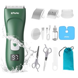 Baby Hair Clippers for Beginners - 13 Pieces Professional Baby Hair Cutting Kit, Silent Hair Clippers Autism with IPX7 Waterproof, Safe Ceramic Blades and LCD Display for Babies & Children & Adults