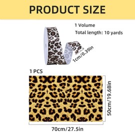 1 Roll (9M) Of Leopard Print Ribbon, 1 Piece Of Leopard Print Wrapping Paper, Gift Box Wrapping Ribbon, Diy Wrapping Materials, Cutable Long Ribbon, Decorative Bow Ribbon