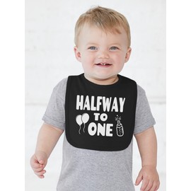 Aiden's Corner Handmade Cute Baby Boy Girl Half Birthday Bibs - Halfway To One (Heather)