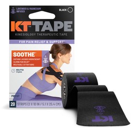 KT Tape, Soothe Tape, Lavender & Magnesium Infused Kinesiology Tape, 20 Count, 10" Precut Strips