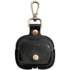 [Dom Teporna] AirPods Compatible Case, Compatible with Pro 2019 1st Gen and 2nd Gen 2022, Cover, Sleeve, Genuine Leather, Italian Leather, Men's, Women's, Black