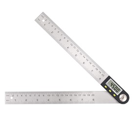 DuvinDD 2-in-1 Digital Angle Finder - 360°Angle Measuring Tool, 200mm/8 inch Ruler, Digital Protractor with Data Hold and Zeroing Functions for Woodworking,Carpentry, Stainless Steel