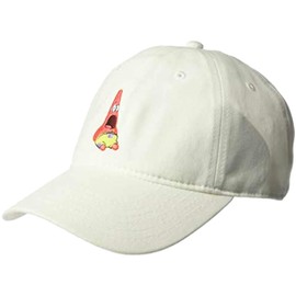 Concept One Spongebob - Gorro de béisbol para papá, Patrick Star de algodón para Adultos, con Borde Curvado, Color Blanco, Talla única, Blanco, Talla única