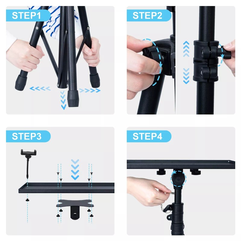 DECOSIS Projector Stand Tripod, Laptop Tripod Stand Adjustable Height from
