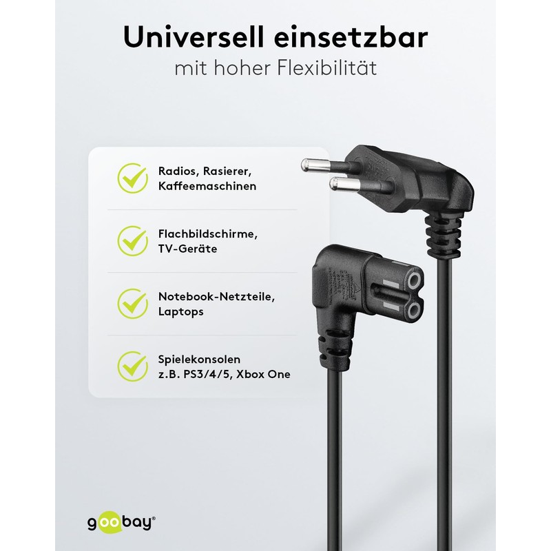 Goobay 97346 Euro Connection Cable Angled on Both Sides, 1