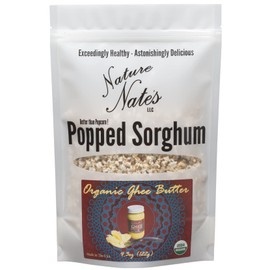 Nature Nate’s Popped Sorghum, Ghee Butter - Organic, Keto & Gluten Free, Healthy Snacks, Better Than Popcorn, Made in USA - 4.3 Ounce