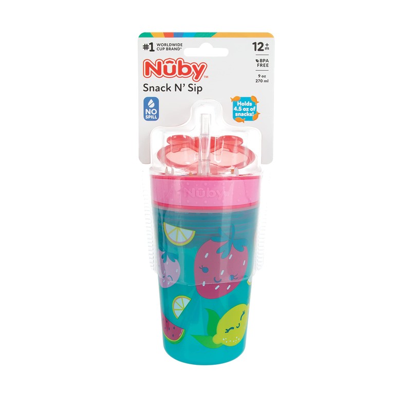 Nuby Vaso Snacknsip Antiderra 9 Oz