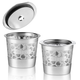 2 Stainless Steel Reusable K Cups for Keurig Coffee Makers - Compatible with K-Express, K-Elite, K-Classic, K-Mini, K-Mini Plus, K-Select, K-Cafe & K-Iced Brewers