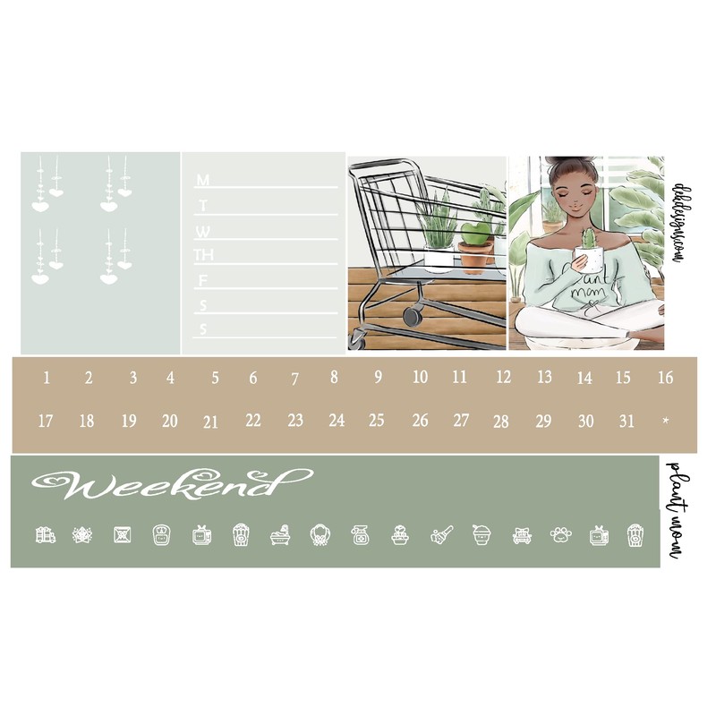 Life Planner Sticker Kit, Plant Mom, over 150 stickers on
