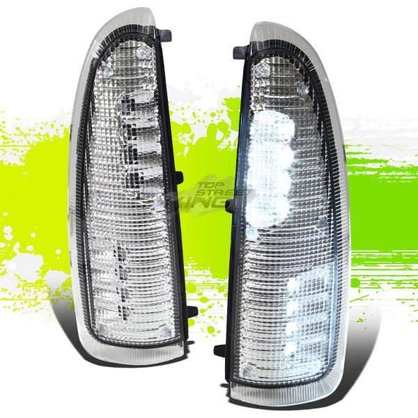 Top Street King CHROME WHITE LED TOW/REAR VIEW MIRROR TURN