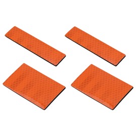 YOKIVE 4 Pcs Reflective Safety Patches, Hook and Loop Fastener Safety Mark Appliques, Great for Outdoor, Night, Daily Use (Orange, 1x4 2x3)