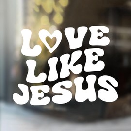 Love Like Jesus Car Decal, Christian Jesus Religious Gift Car Mirror Decal Car Accessories Affirmations Funny Vinyl Decal Waterproof 8 Inches Car Decal Bumper Decal Gifts for Mom Dad Friend Coworker