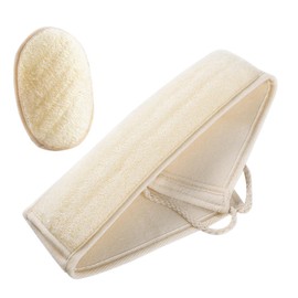 Baluue 2pcs Natural Loofah Exfoliating Body Sponge Shower Scrubber Organic Fibers for Deep Cleaning and Back Scrubbing Safe and Bathing Tool for Men and Women