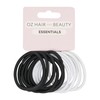 Oz Essentials Hair Elastic 12 Pack - White/Black