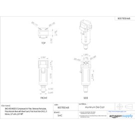 SMC AF30-N02D-Z Compressed Air Filter, Removes Particulate, Polycarbonate Bowl with Bowl Guard, Float Auto Drain (N.O.), 5 Micron, 127 scfm, 1/4" NPT