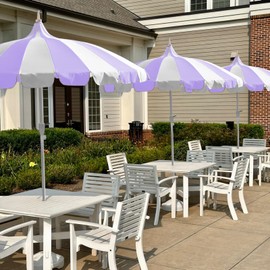 Funsite 8Ft Patio Pagoda Umbrella, UV Protect Pool Umbrellas with Heavy Duty Pole, Outdoor Market Umbrella for Holiday Garden Backyard, Purple